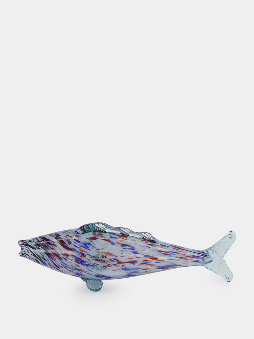 Blue and Violet Glass Fish Sculpture