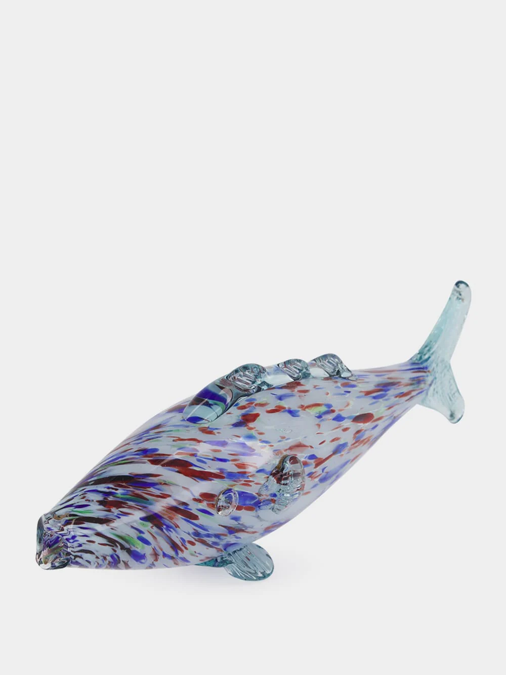 Blue and Violet Glass Fish Sculpture - Image 2
