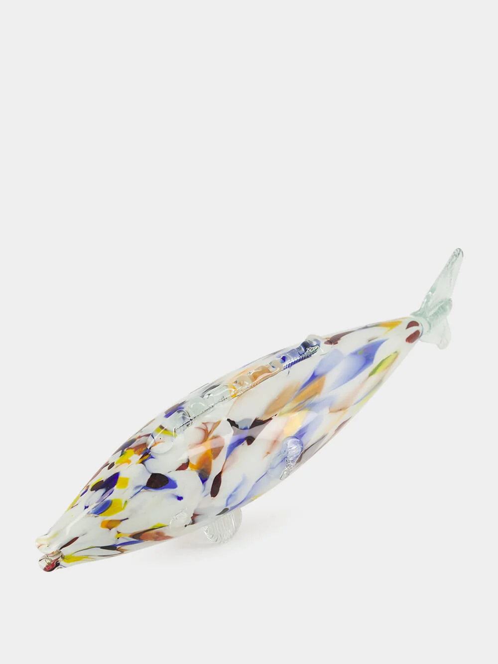Blue and White Glass Fish Sculpture - Image 2