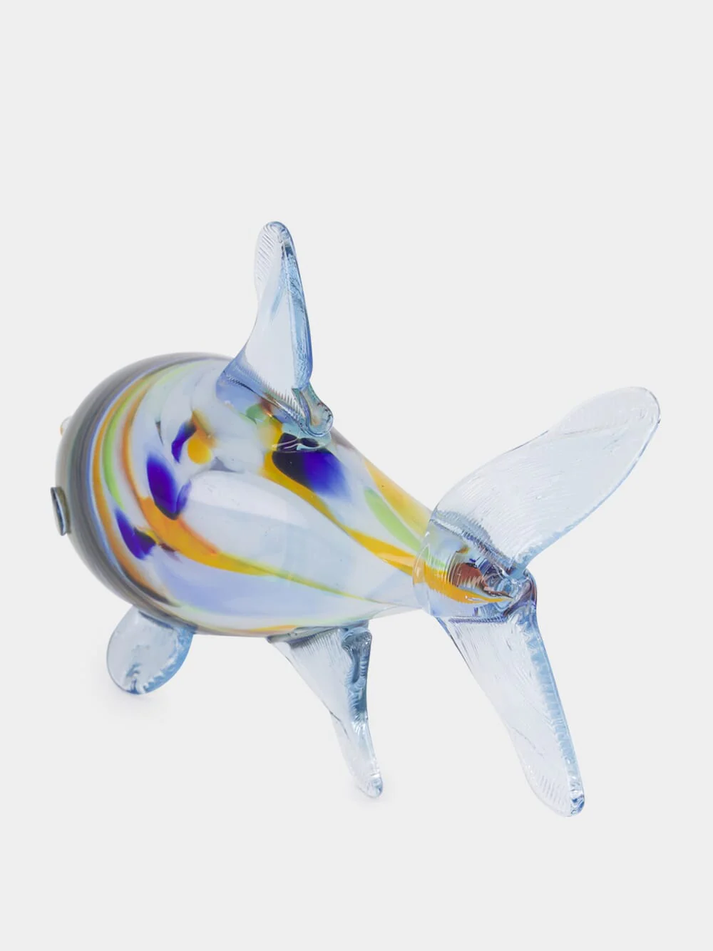 Blue and Yellow Glass Fish Sculpture - Image 4