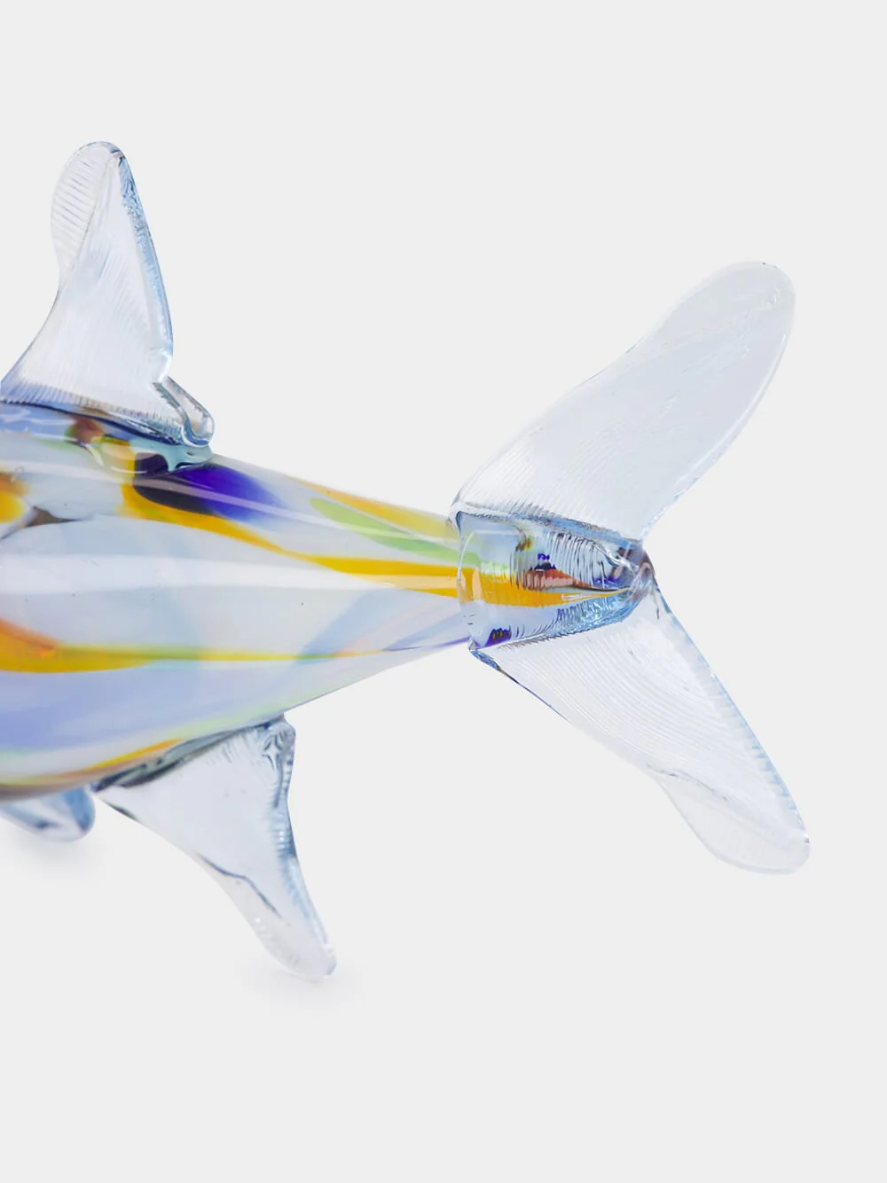 Blue and Yellow Glass Fish Sculpture - Image 5