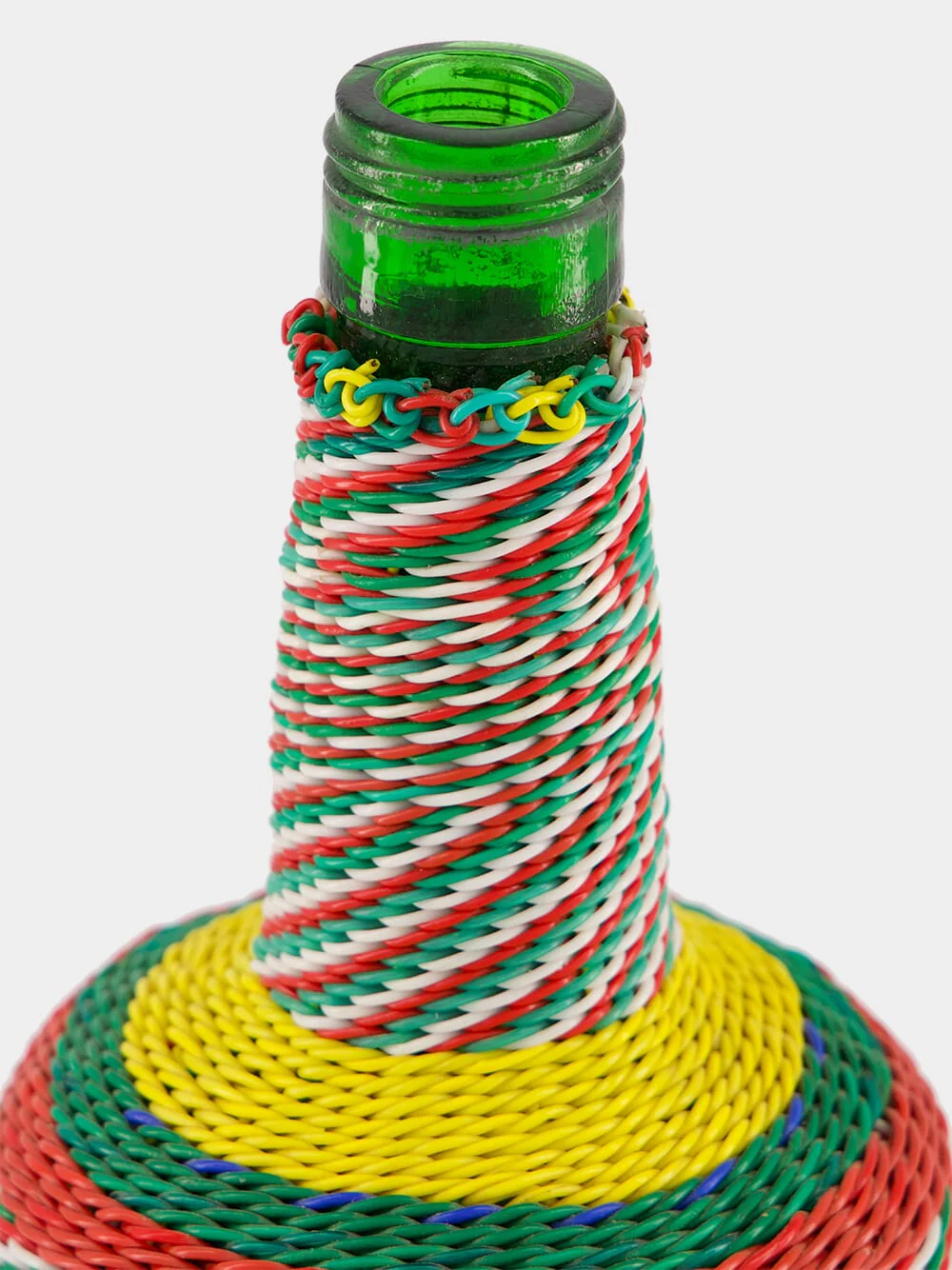 Chevron Pattern Woven Glass Flask - Image 3