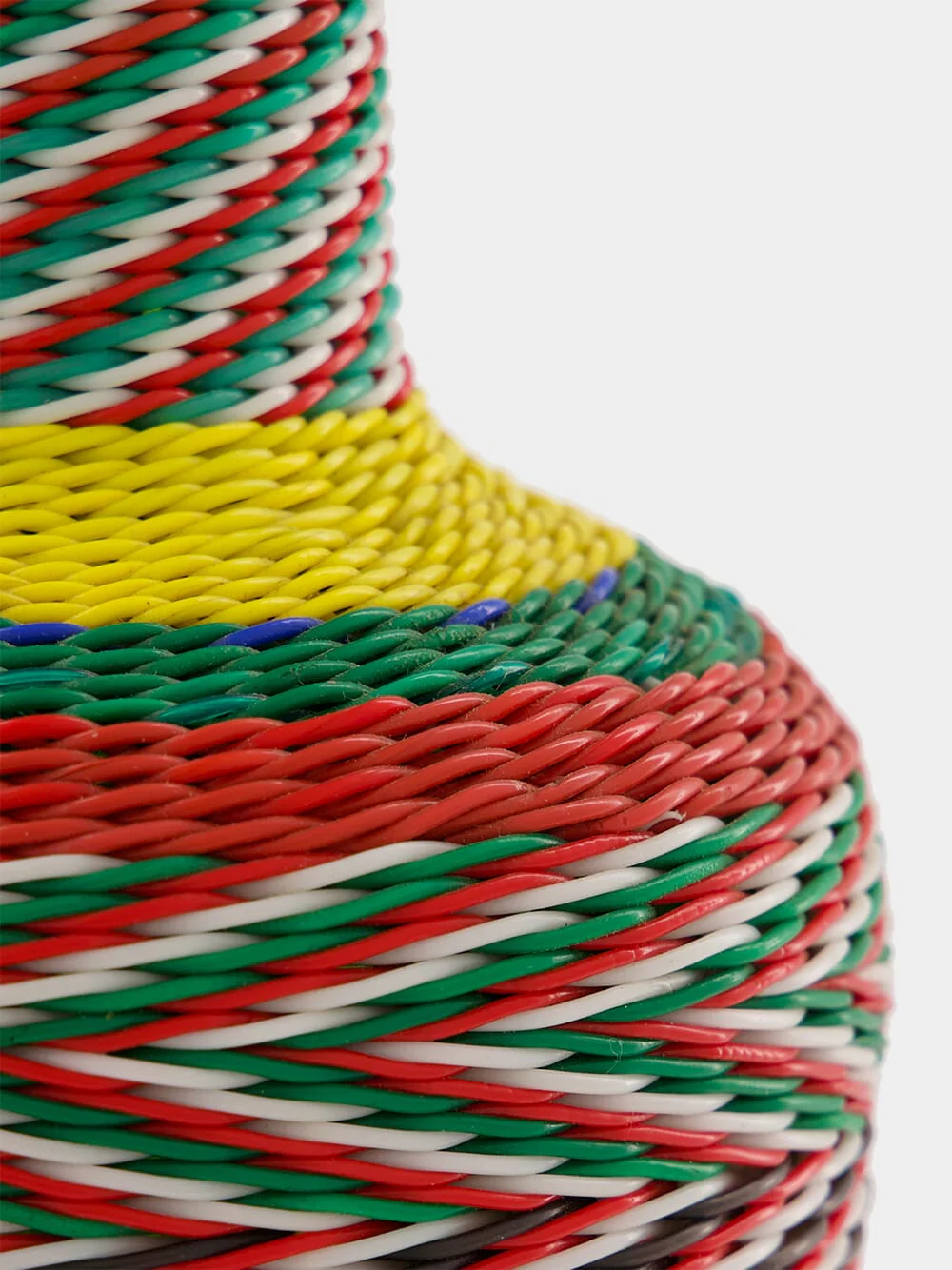 Chevron Pattern Woven Glass Flask - Image 4