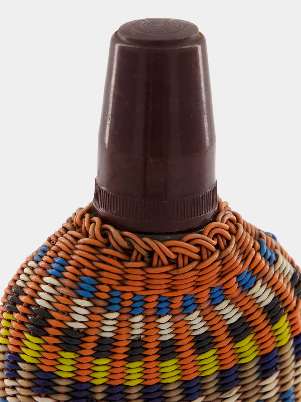 Earth Toned Woven Glass Flask - Image 3