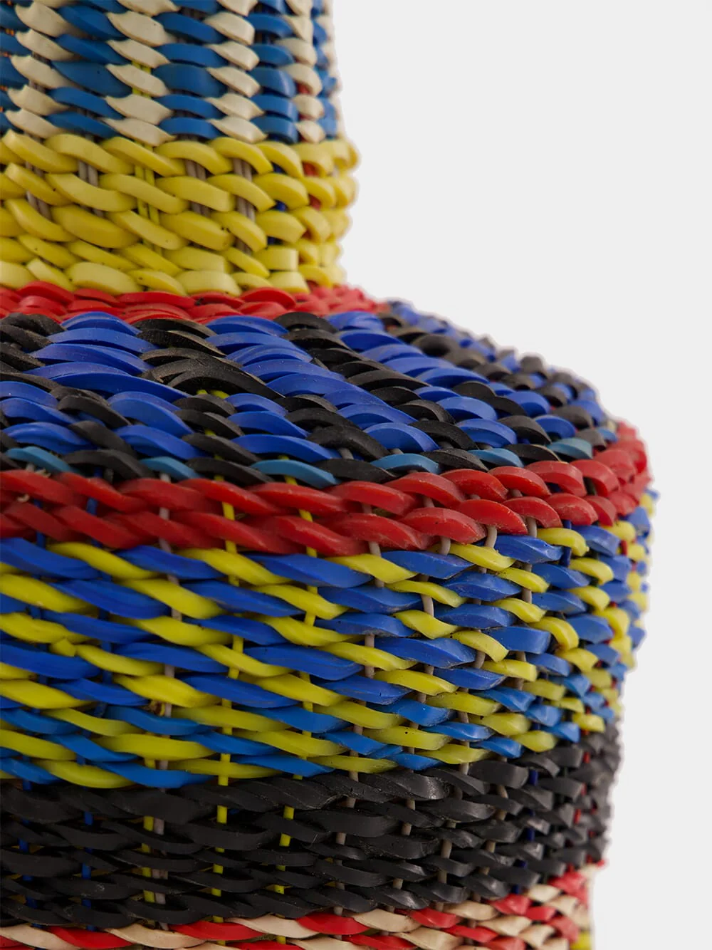 Handled Striped Woven Glass Flask - Image 4