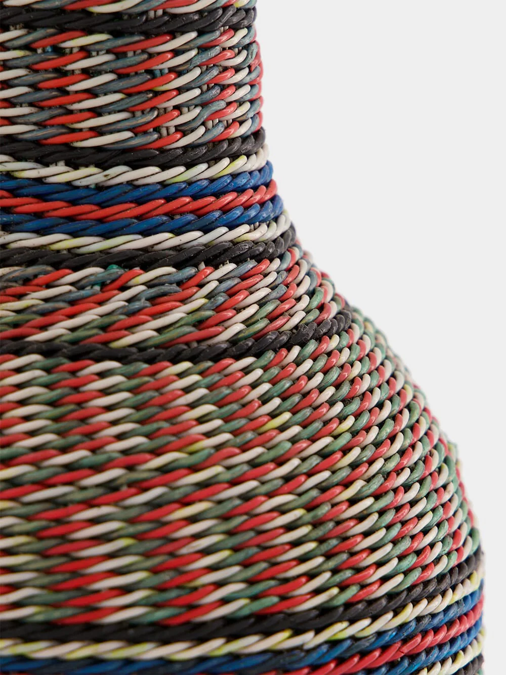 Handled Woven Glass Flask with Earthy Stripes - Image 4