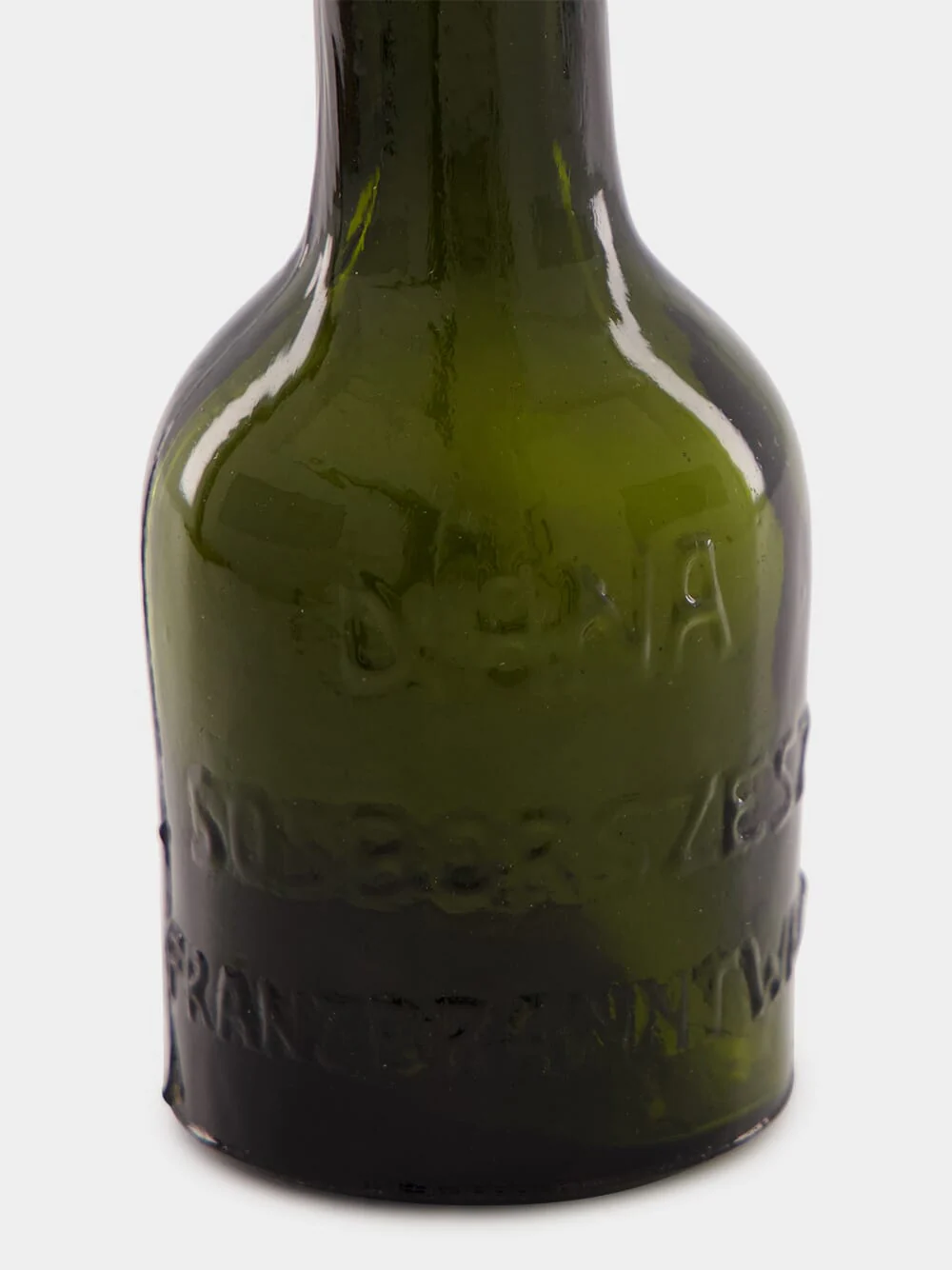Olive Green Miniature Glass Bottle - Image 3