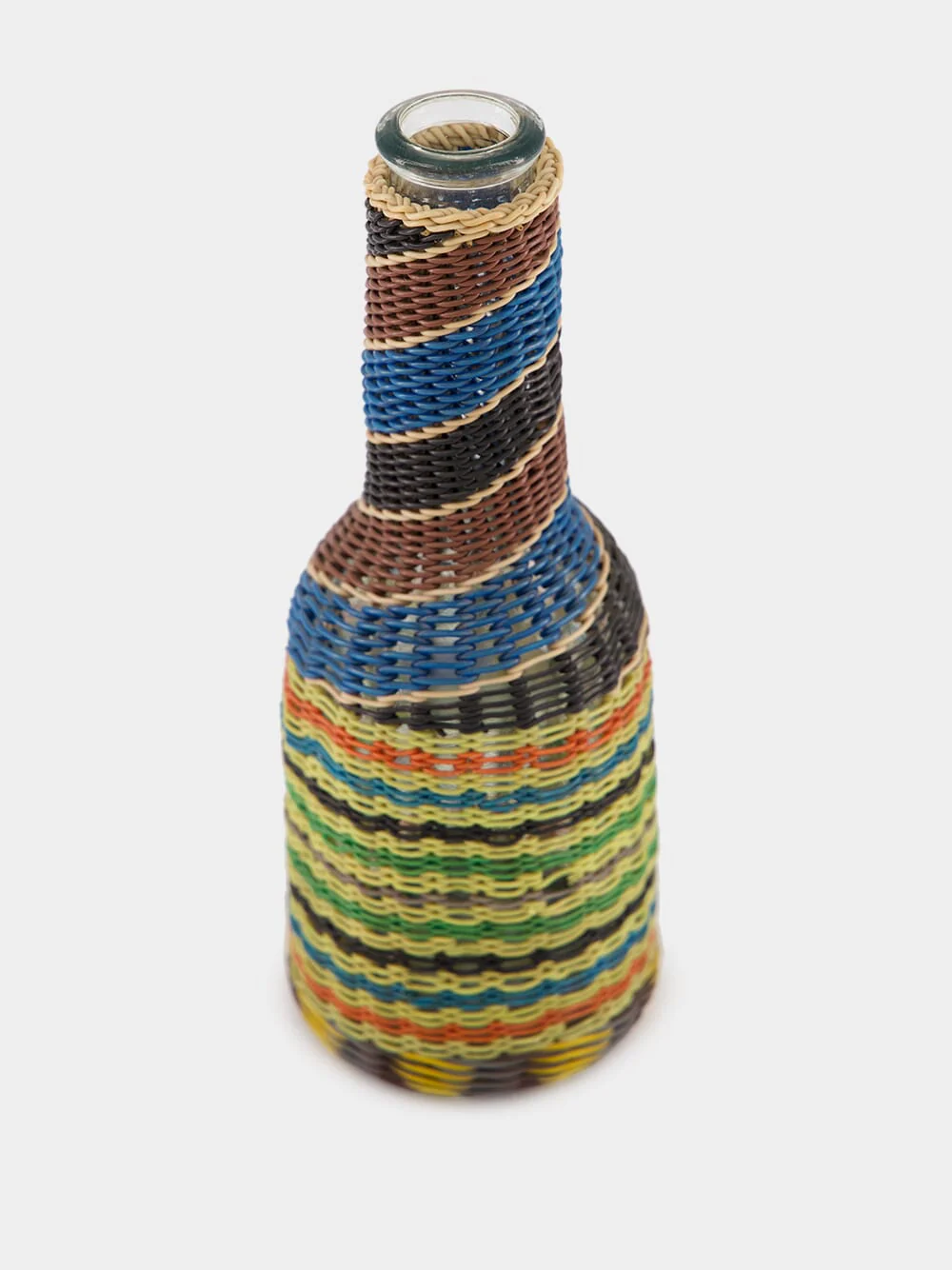 Spiral Pattern Woven Glass Flask - Image 2