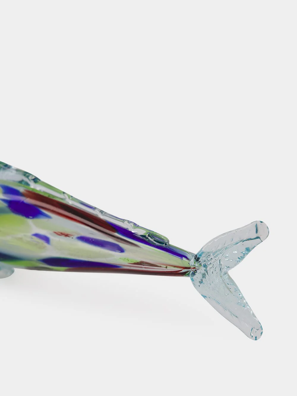 Striped Clear Multicoloured Glass Fish - Image 3