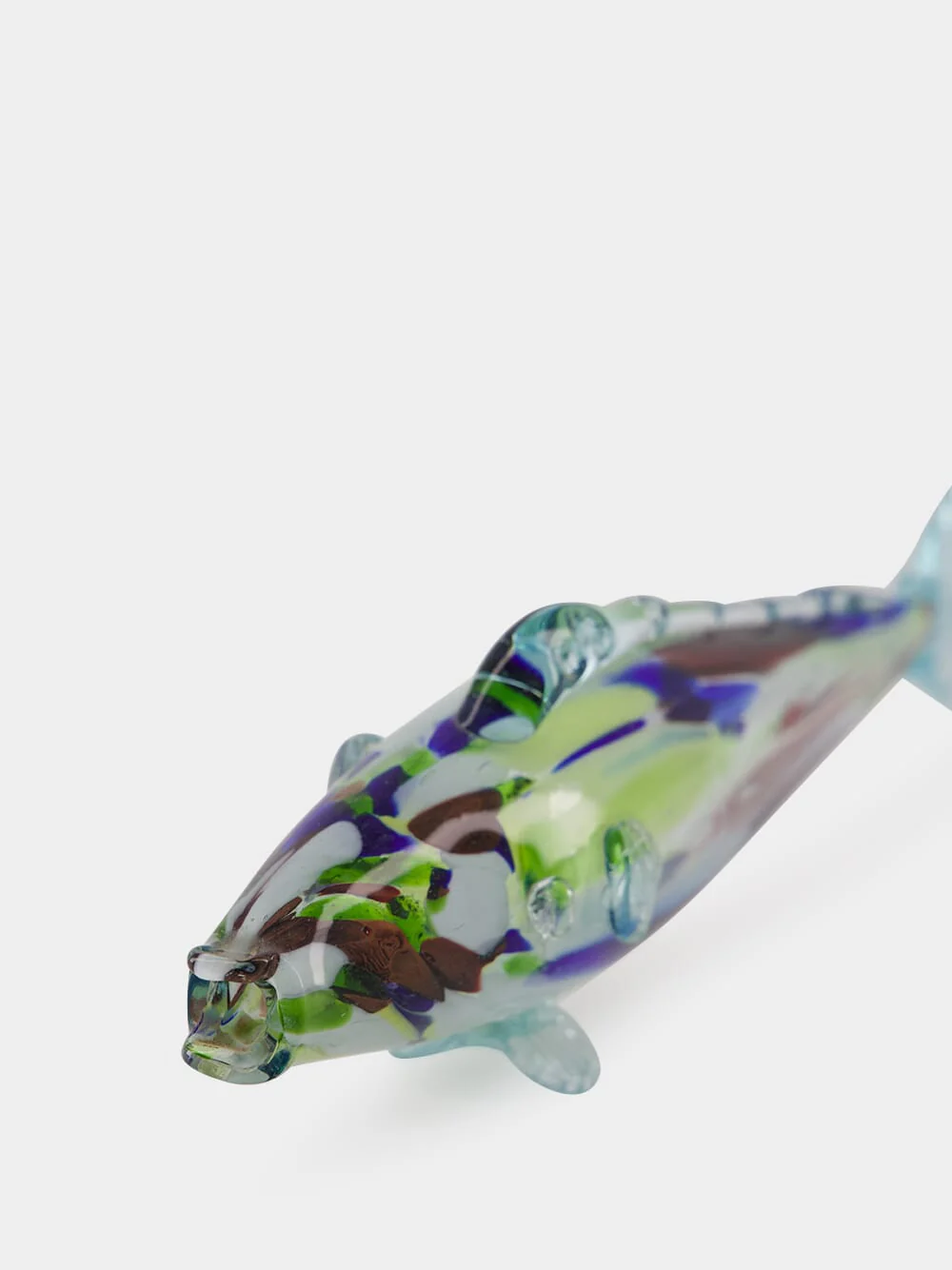 Striped Clear Multicoloured Glass Fish - Image 4