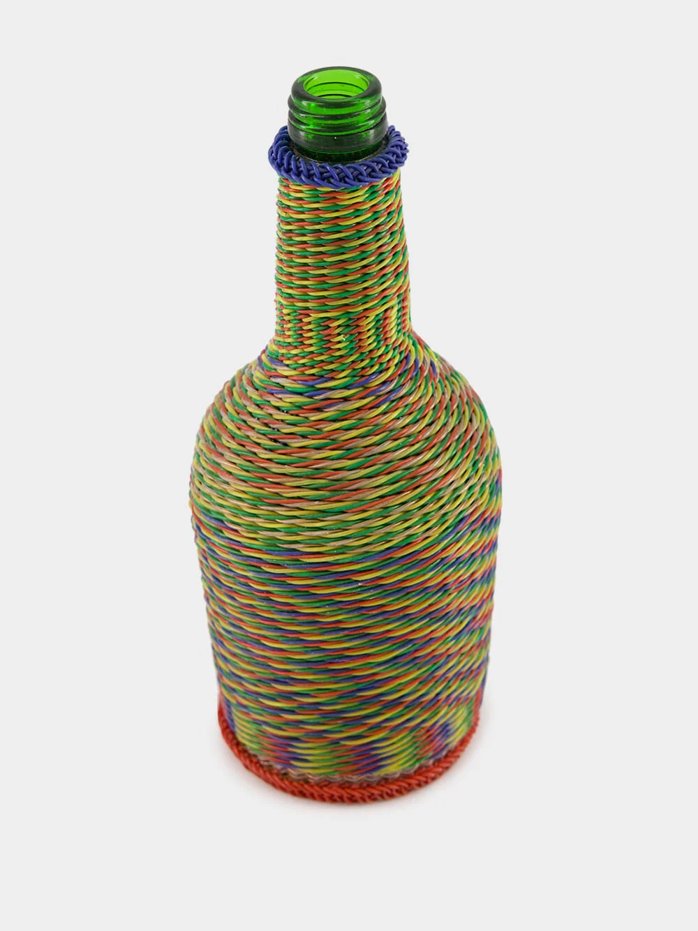 Vibrant Twist Woven Glass Flask - Image 2