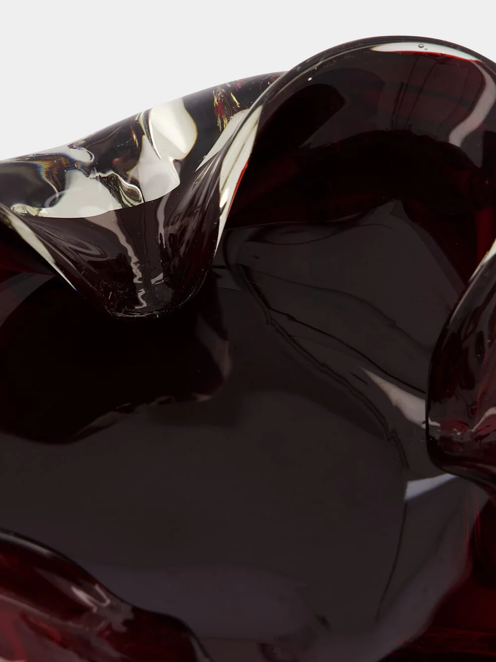 Deep Red Glass Decorative Ashtray - Image 4