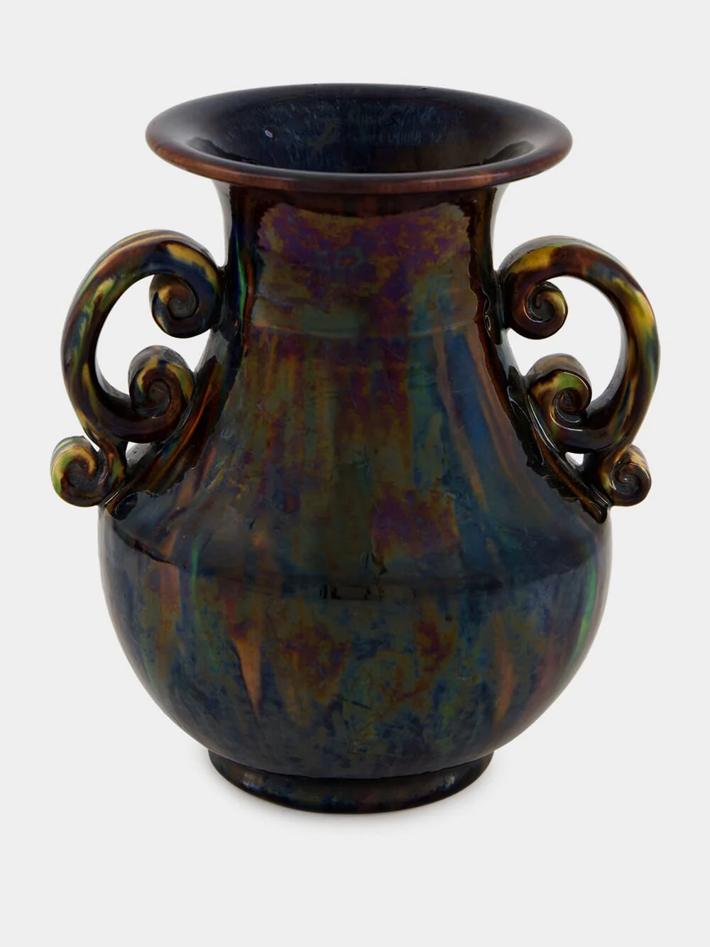Fat Lava Ceramic Vase in Blue and Green