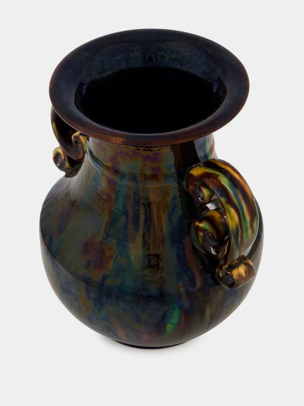 Fat Lava Ceramic Vase in Blue and Green - Image 2