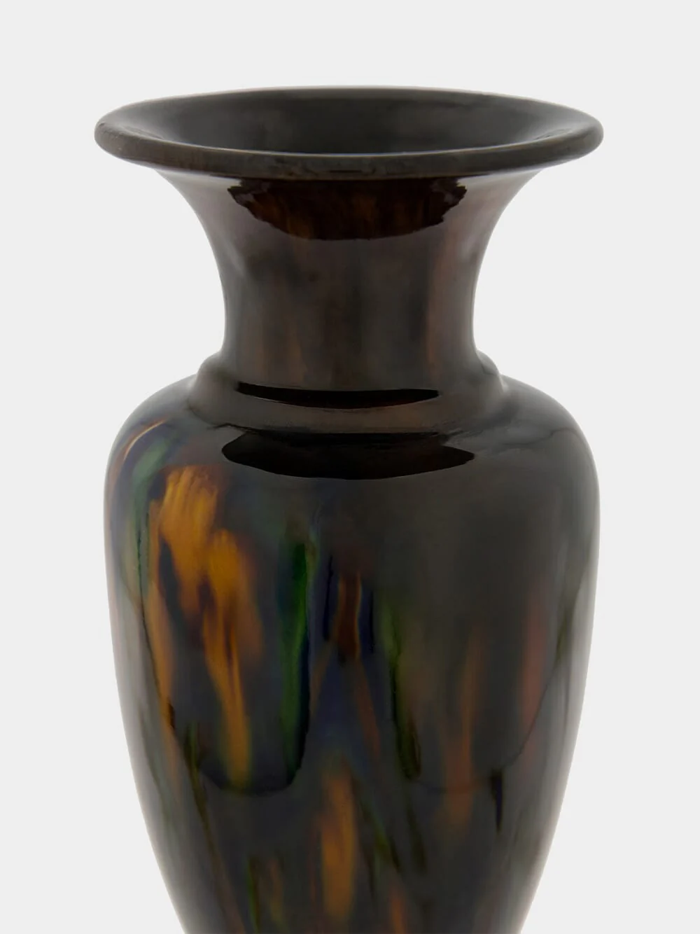 Fat Lava Ceramic Vase in Blue and Orange - Image 3