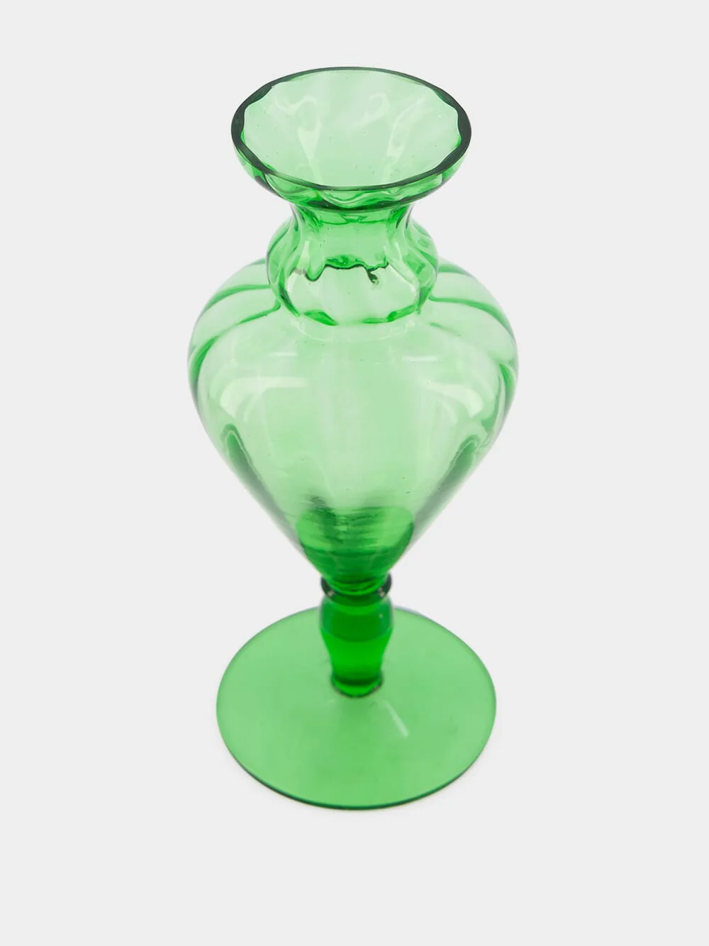 Green Sculpted Glass Decorative Vase - Image 2