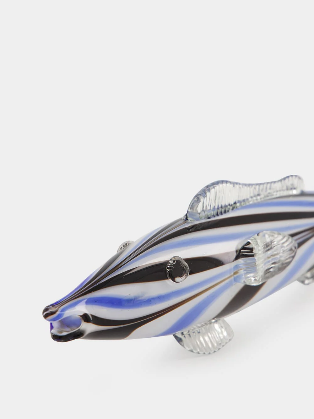 Navy and Light Blue Glass Fish Sculpture - Image 3