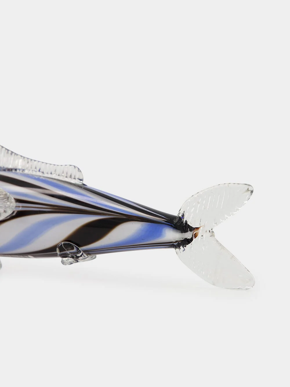 Navy and Light Blue Glass Fish Sculpture - Image 4