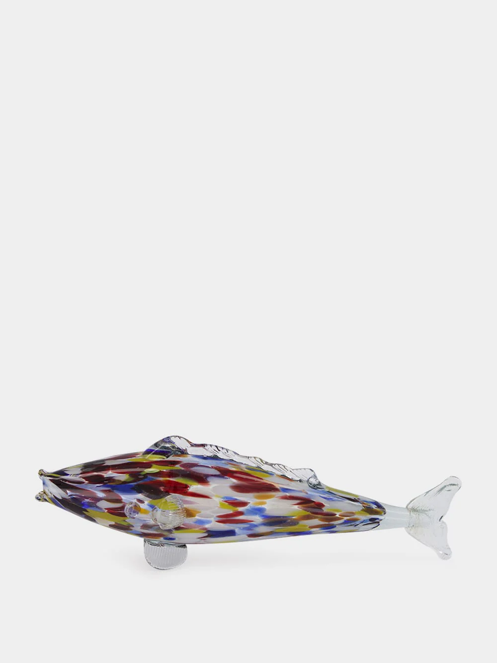 Red and Yellow Glass Fish Sculpture