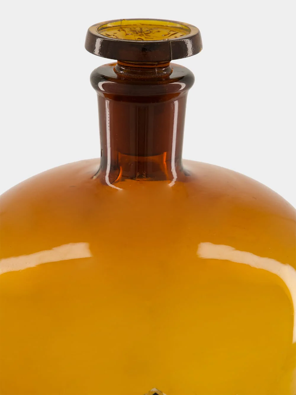 Rounded Amber Apothecary Glass Bottle - Image 3