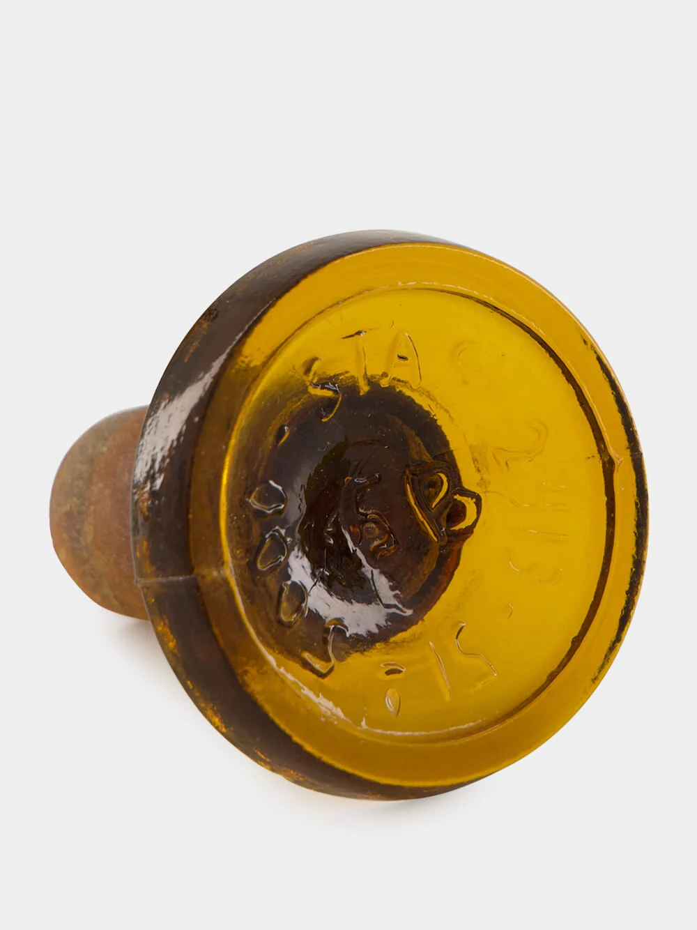 Rounded Amber Apothecary Glass Bottle - Image 4