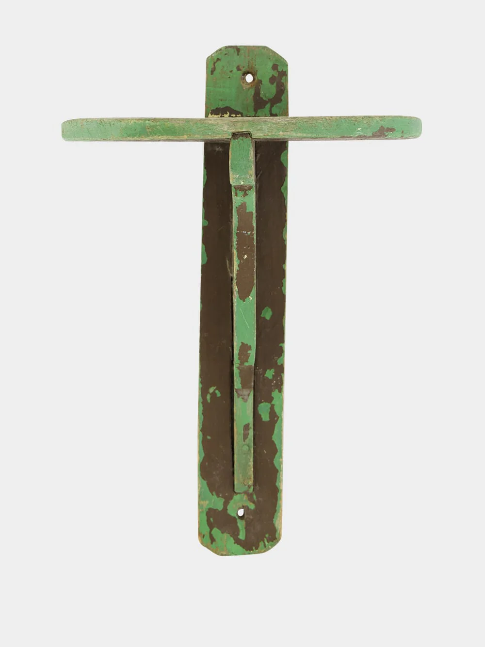 Rustic Wooden Shelf in Green and Brown