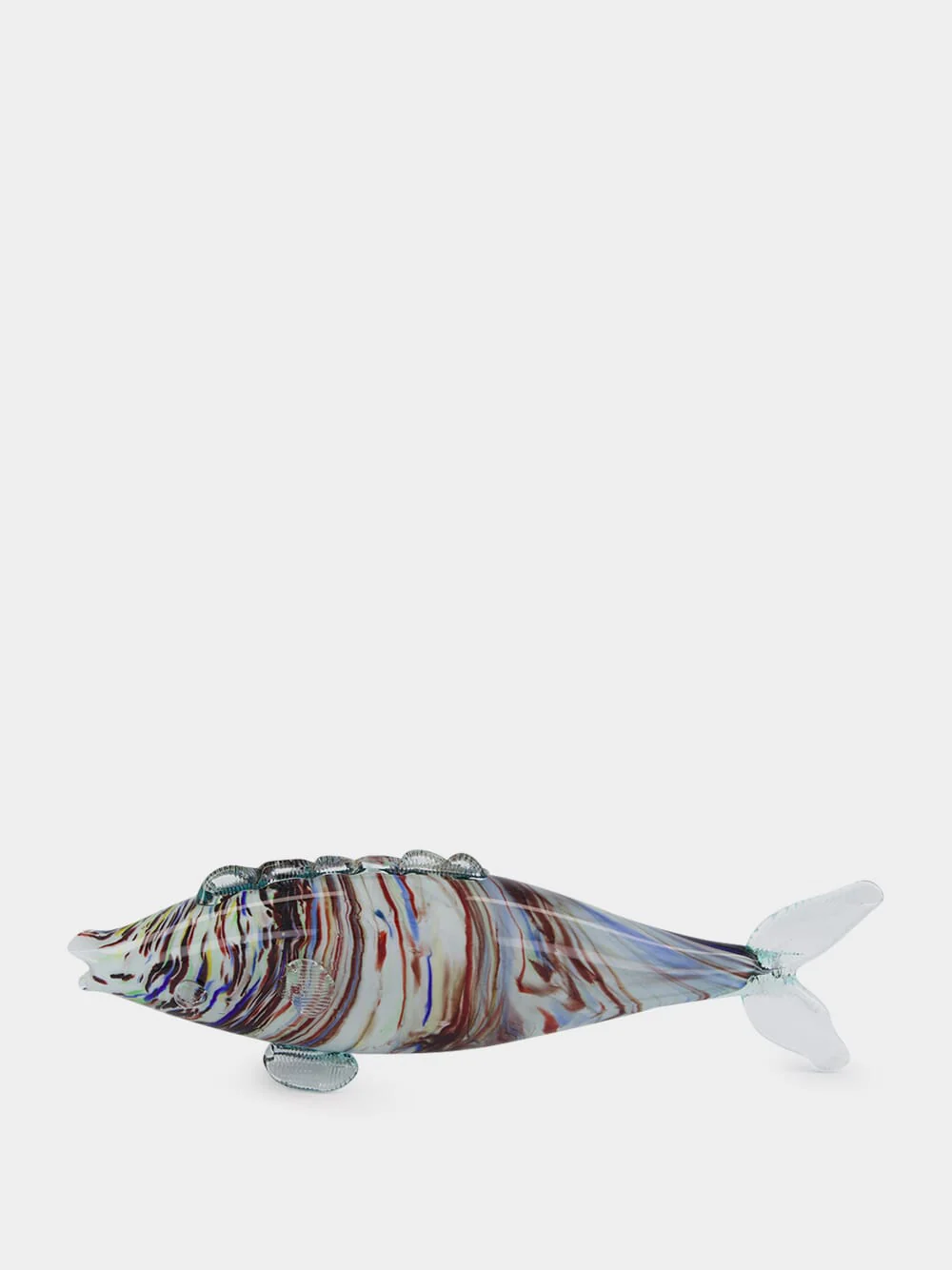 White and Brown Glass Fish Sculpture
