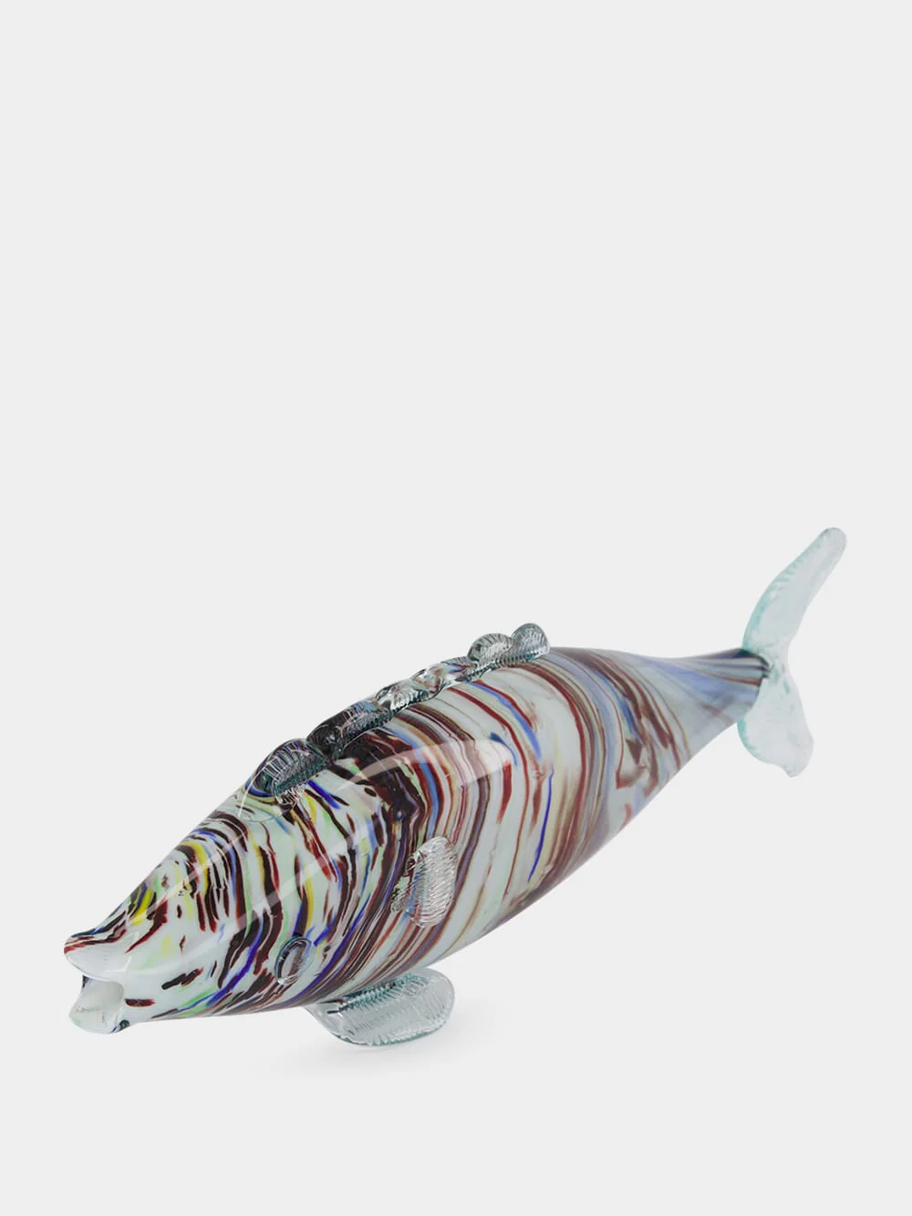 White and Brown Glass Fish Sculpture - Image 2