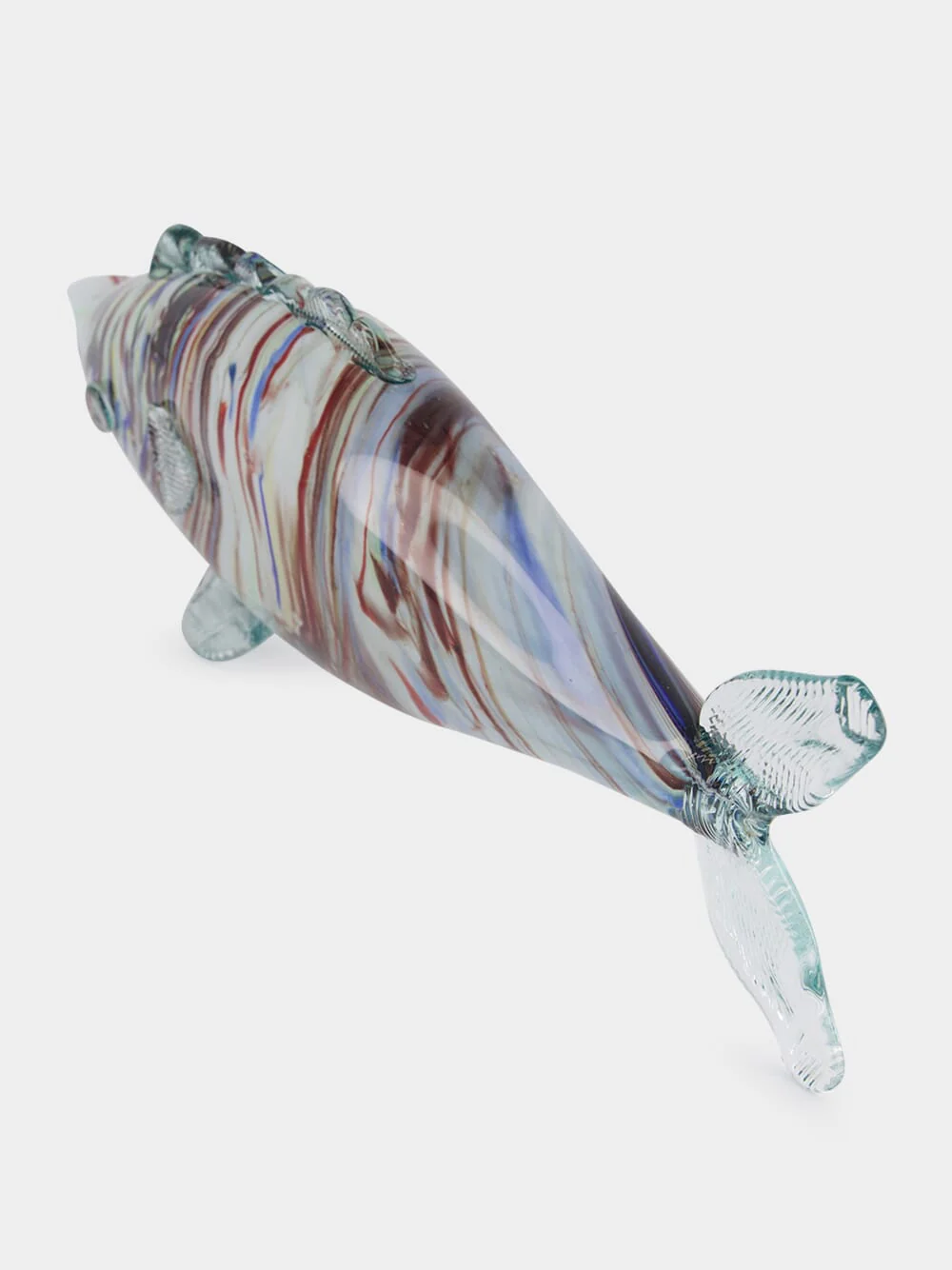 White and Brown Glass Fish Sculpture - Image 3