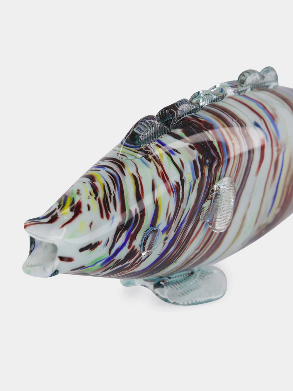 White and Brown Glass Fish Sculpture - Image 4