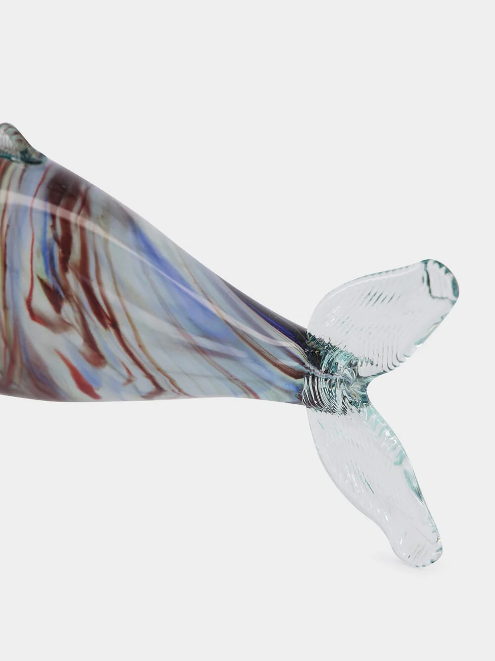 White and Brown Glass Fish Sculpture - Image 5