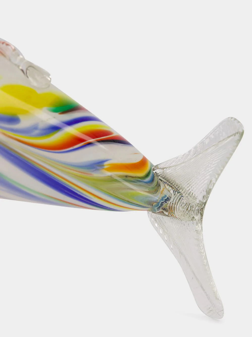Yellow and Lilac Glass Fish Sculpture - Image 5