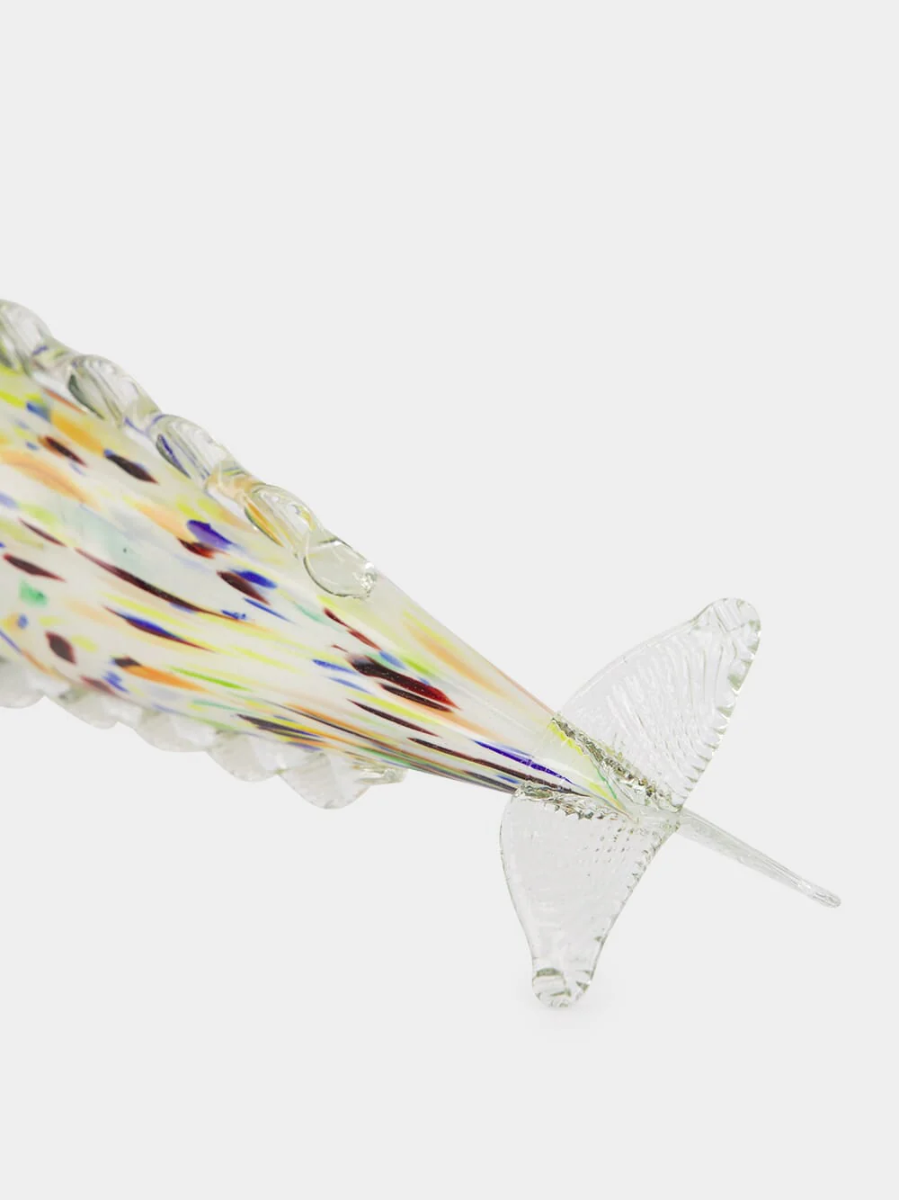 Yellow and Violet Glass Fish Sculpture - Image 5