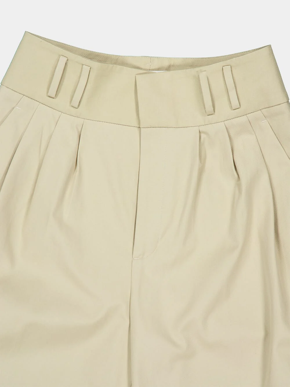 Beige Wide-Leg Cotton Trousers - Image 5
