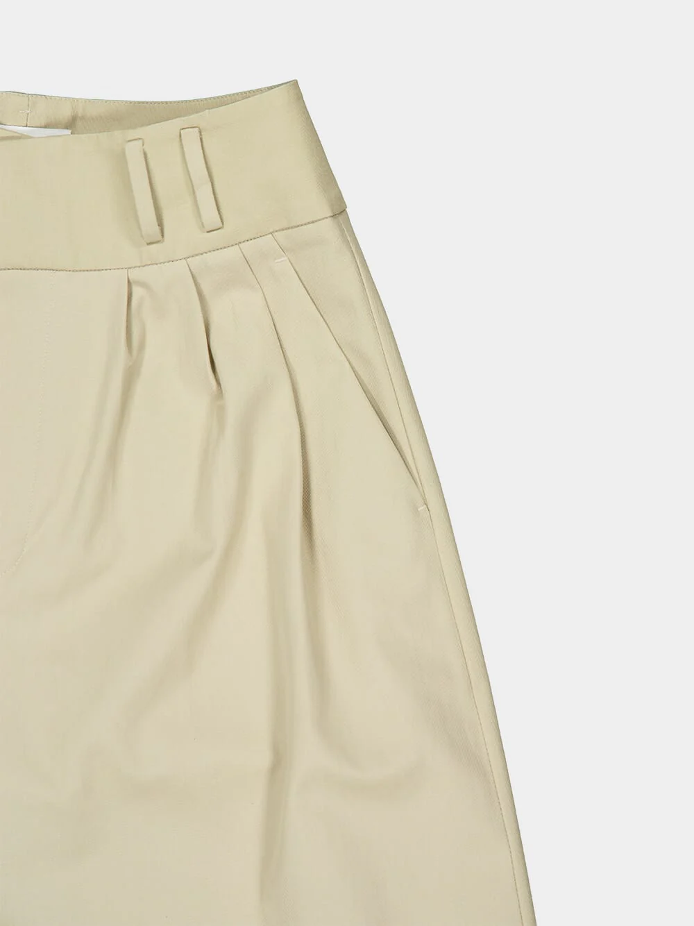 Beige Wide-Leg Cotton Trousers - Image 6