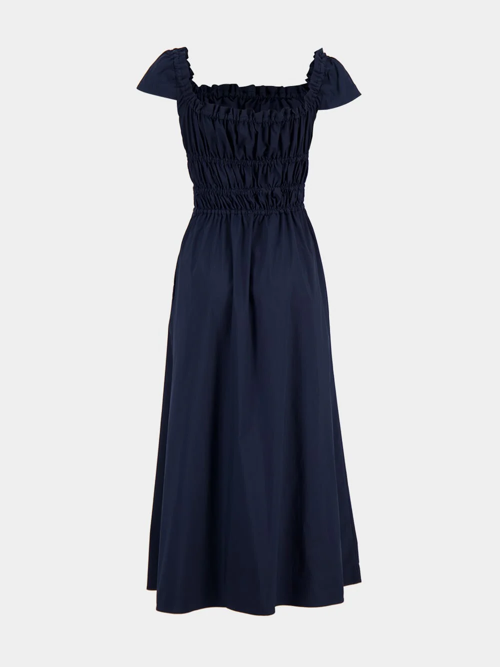 Berry Blue Lily Cotton Midi Dress