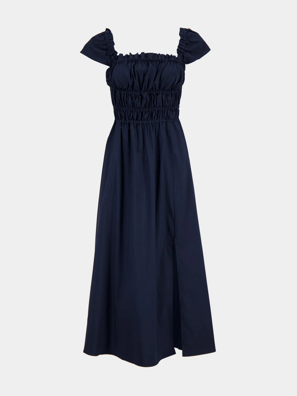 Berry Blue Lily Cotton Midi Dress - Image 3