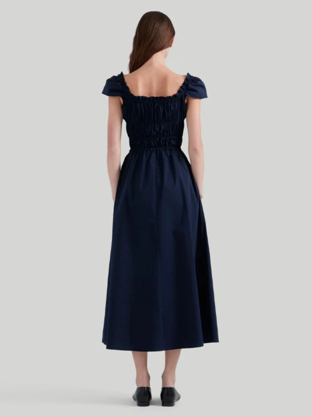 Berry Blue Lily Cotton Midi Dress - Image 4