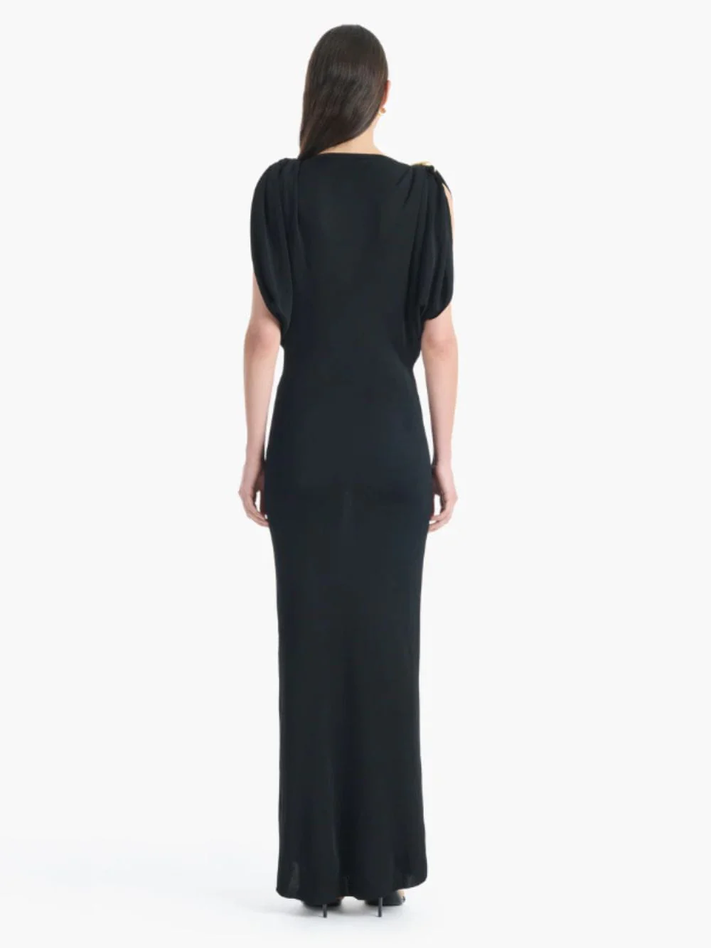 Black Henderson Draped Maxi Dress - Image 3