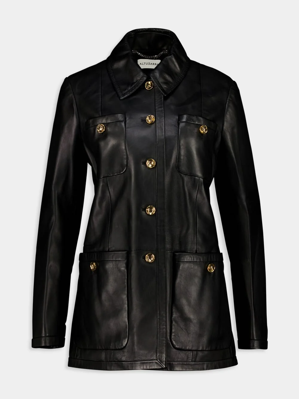 Black Lambskin Leni Coat - Image 2