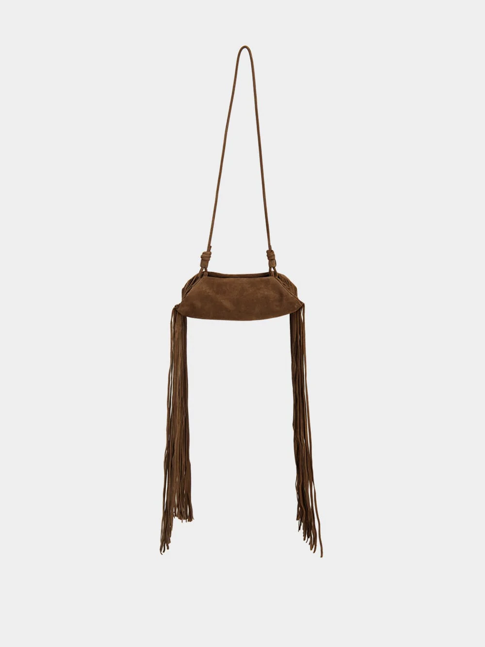 Chocolate Origami Fringe Mini Bag