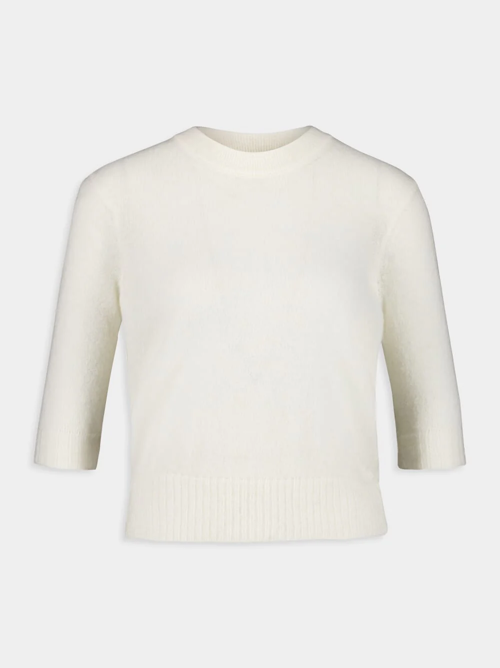 Ivory Wool-Alpaca Ty Sweater