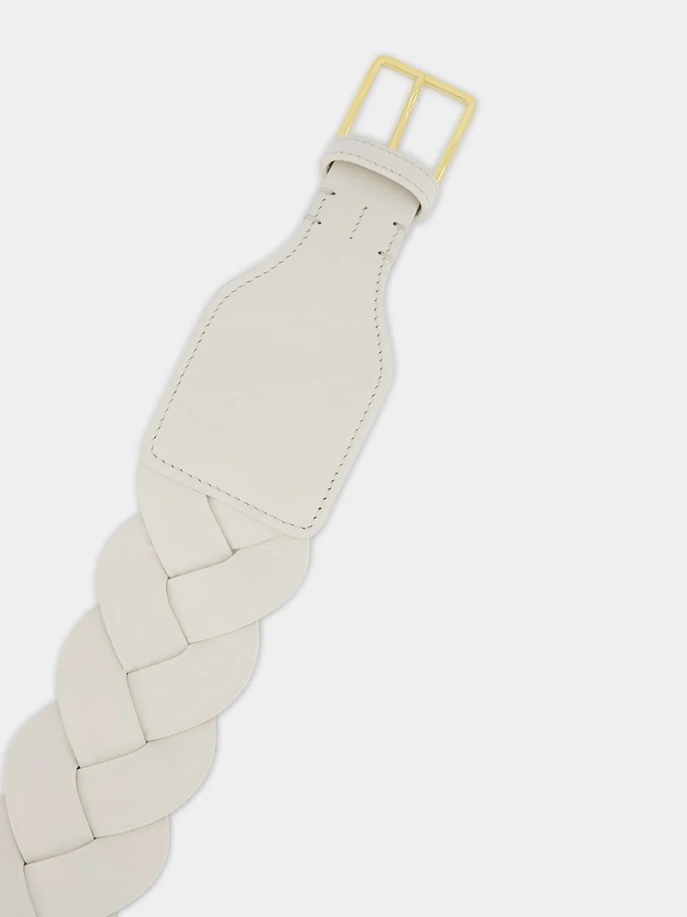 White Skinny Braid Belt - Image 3