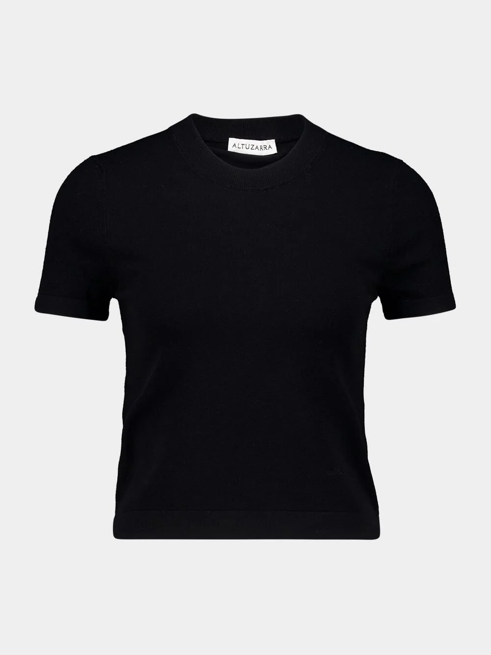 Black Short Sleeve Knit Top
