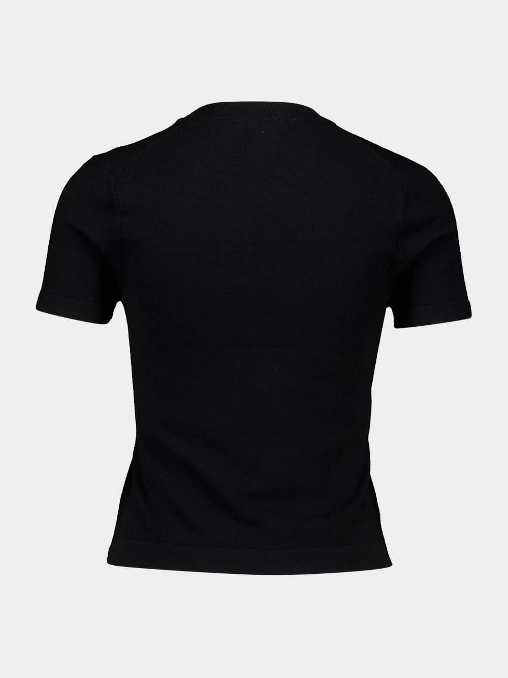 Black Short Sleeve Knit Top - Image 2