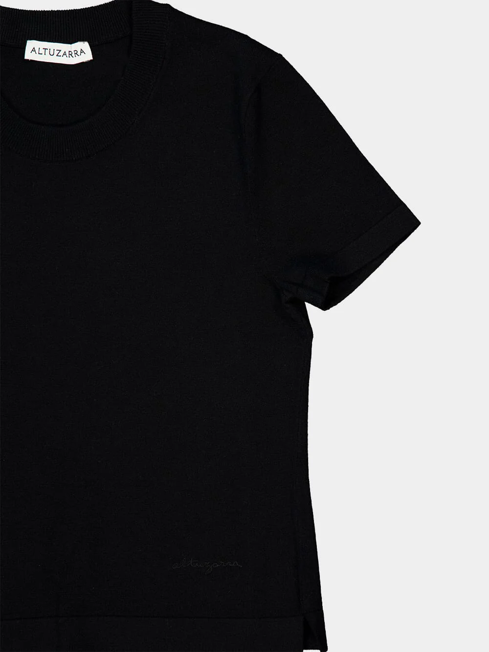 Black Short Sleeve Knit Top - Image 3
