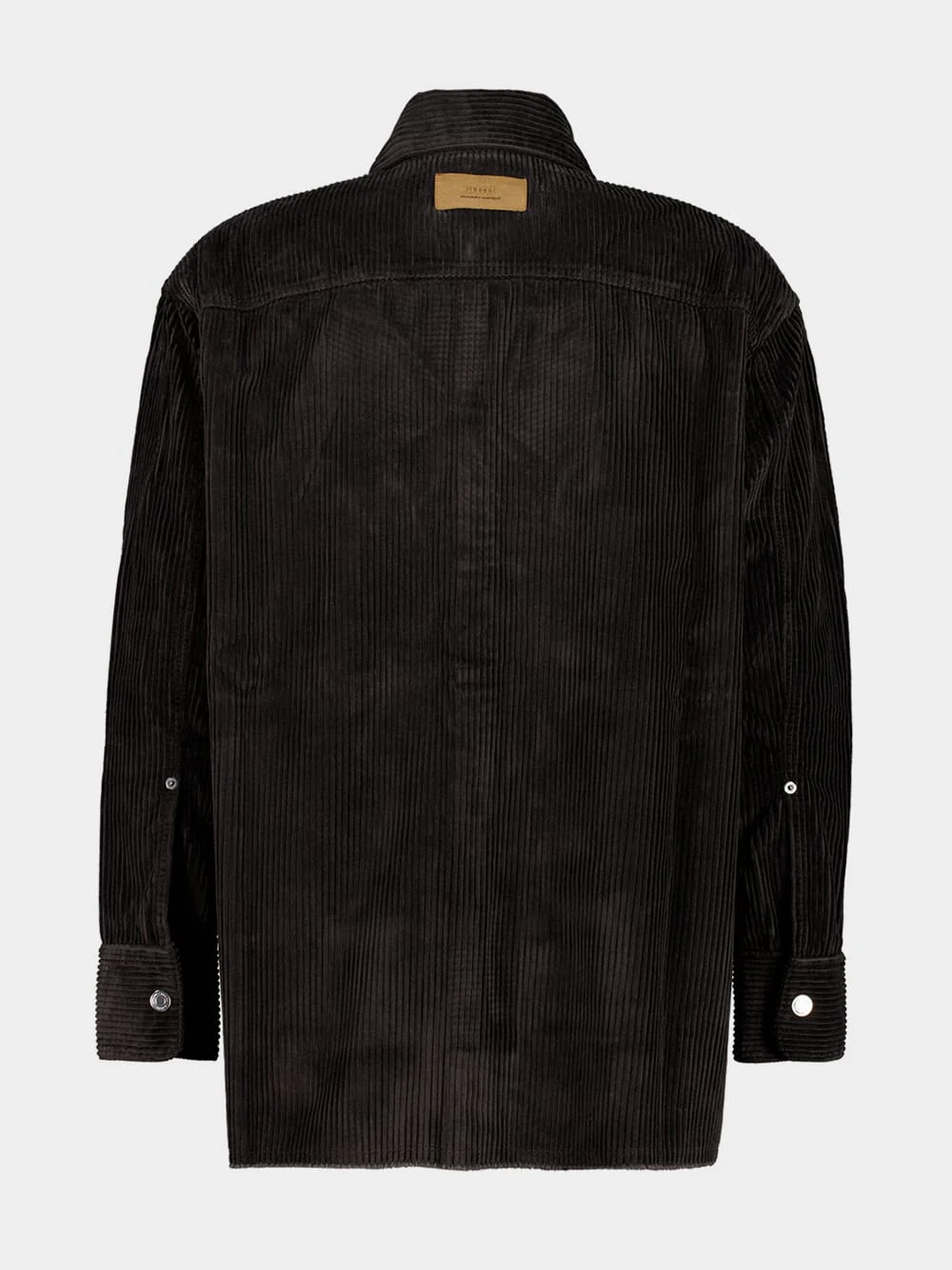 Anthracite Grey Cotton Corduroy Side Slit Overshirt - Image 2