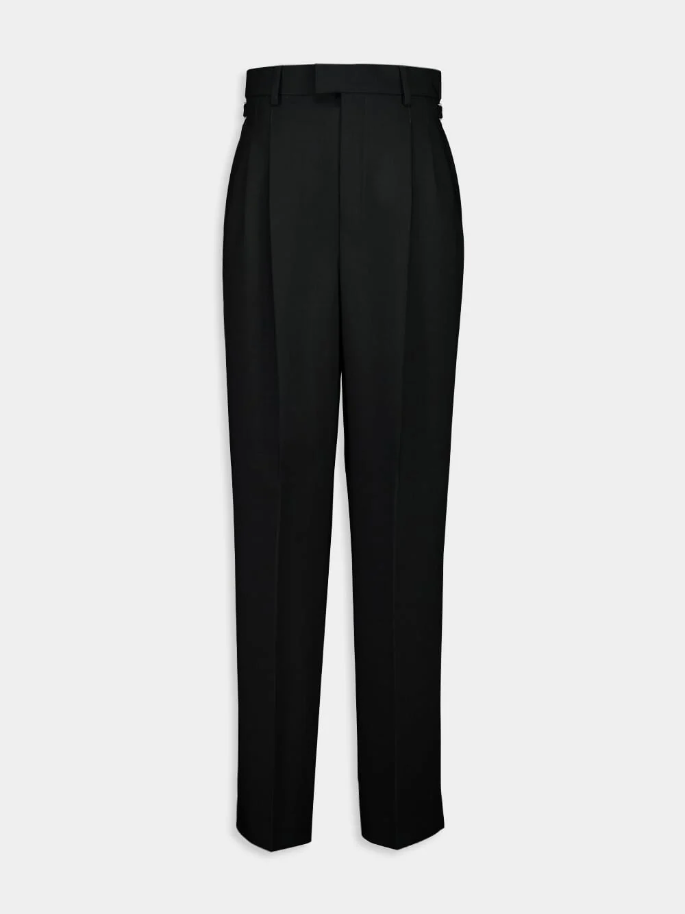 Anthracite Wool High-Waist Wide Trousers - Image 2