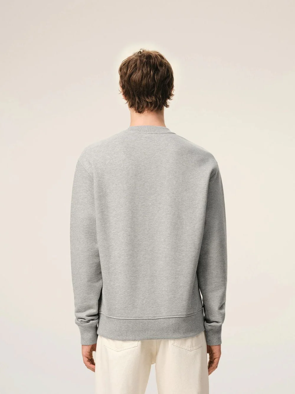 Ash Grey Cotton Knitted Ami De Coeur Sweatshirt - Image 3