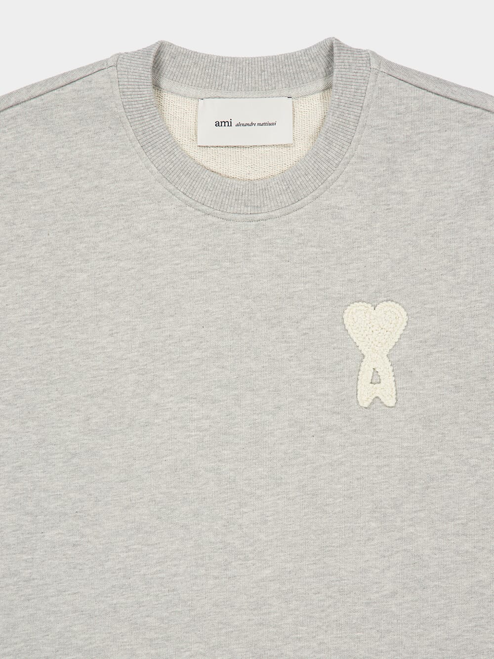 Ash Grey Cotton Knitted Ami De Coeur Sweatshirt - Image 5